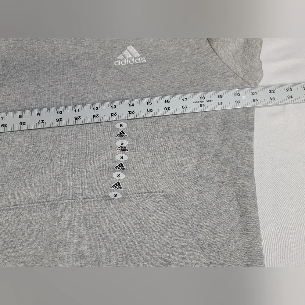 Adidas 3 Stripe Fleece Pullover Medium Heather Gray Hoodie Mens Size Small